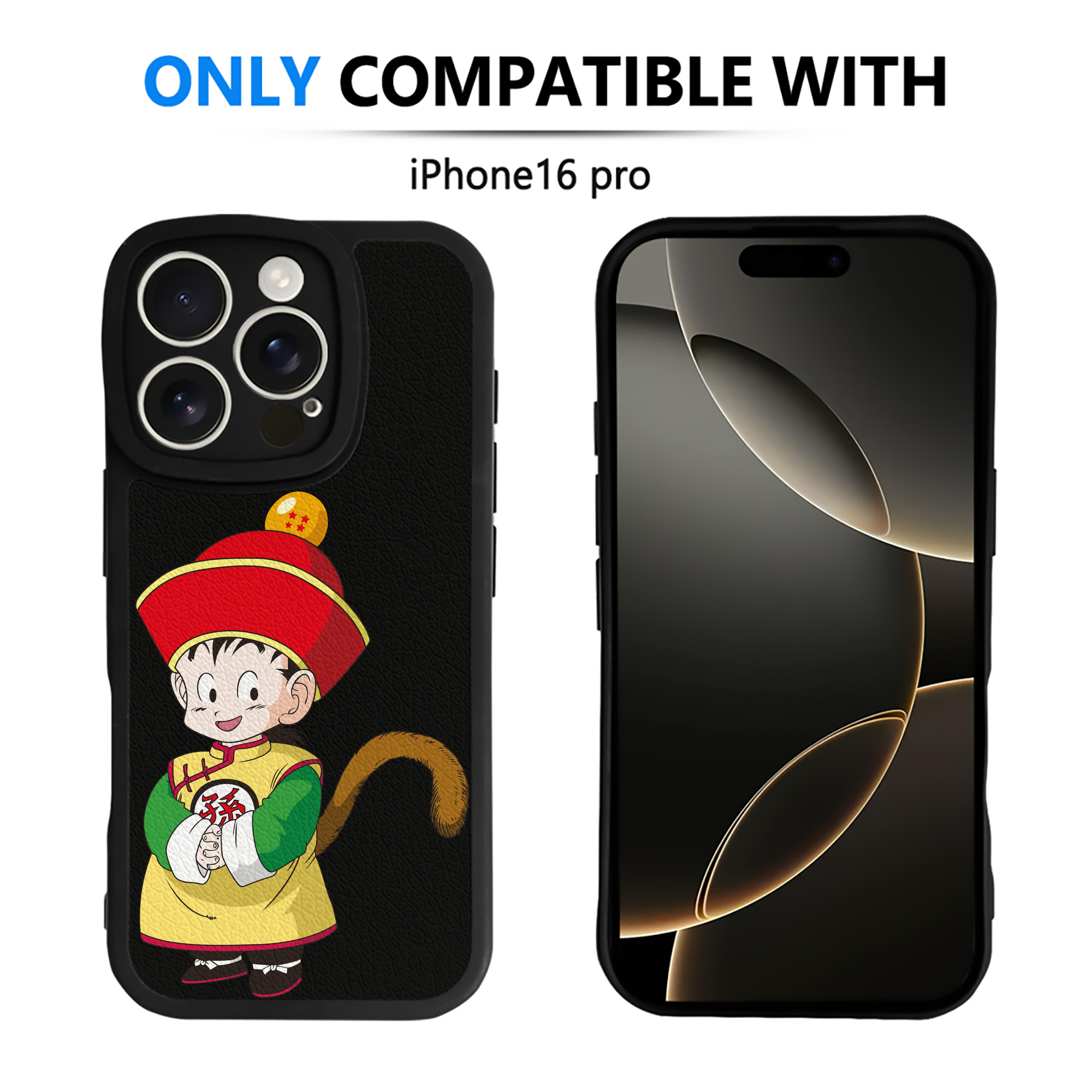 （画像用） ドラゴンボール 孫悟空（そん ごくう）Son Goku カカロット DRAGON BALL Kakarotto 【iPhone 16シリーズ対応】シリコンスマホケース（レザー調） 材質：シリコン